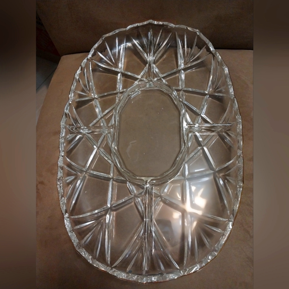 Mikasa lead crystal party tray